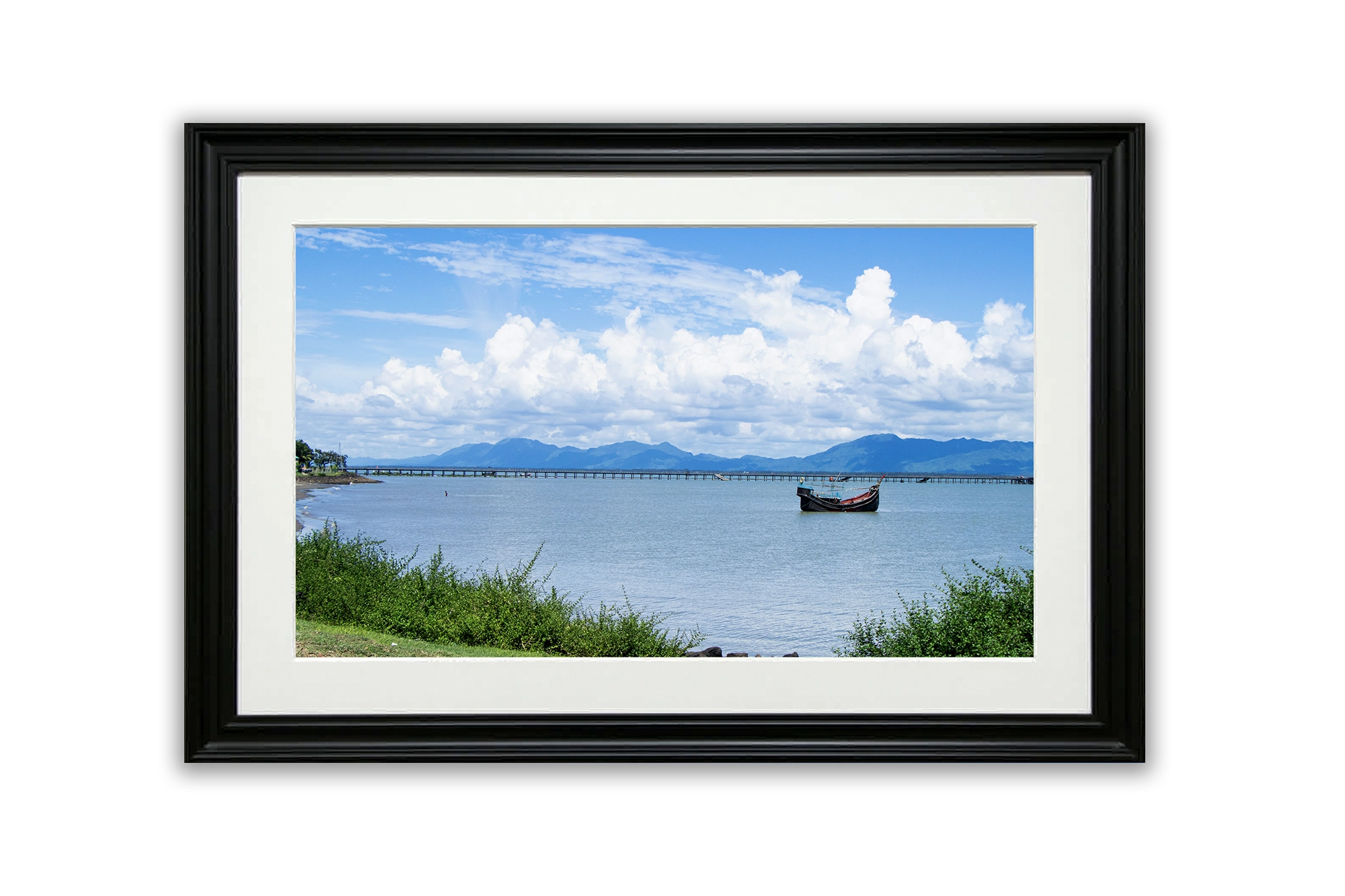 Peaceful Boat on the Blue Horizon of Teknaf