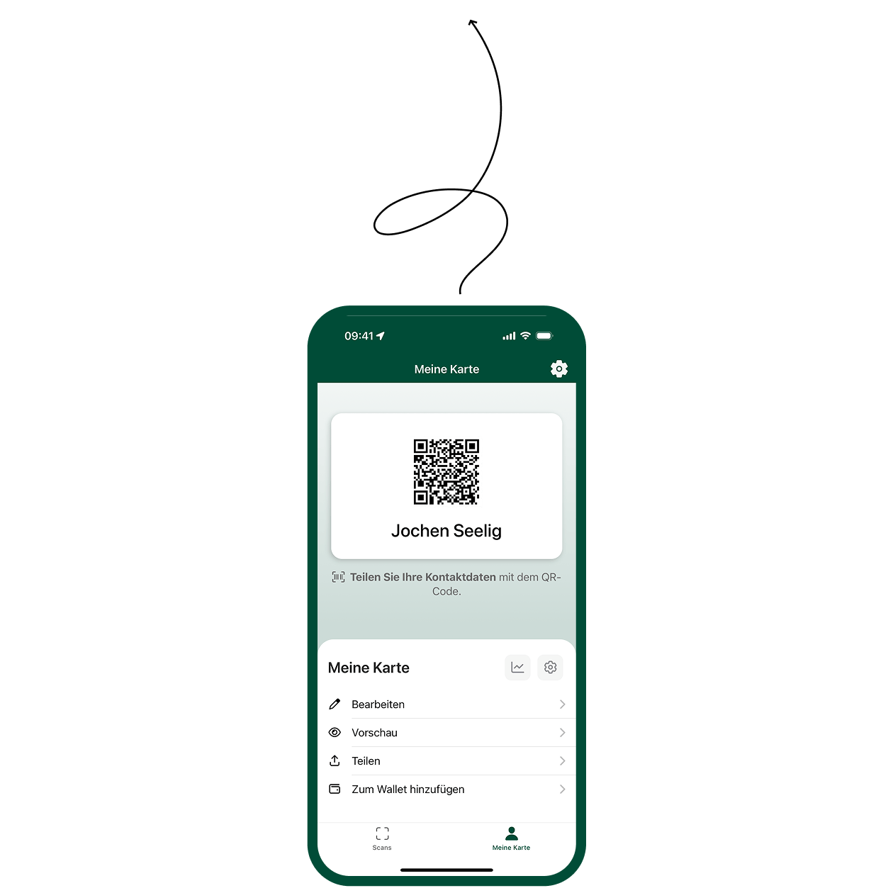 Digital Businesscard QR Code Sharing