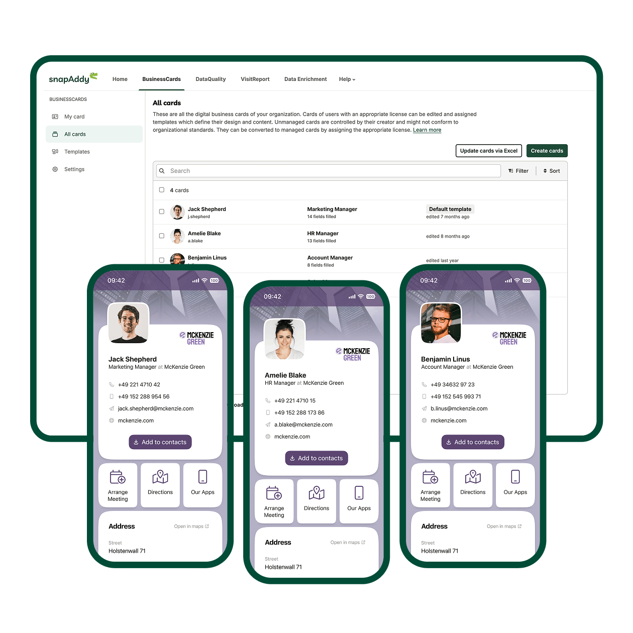Digital Businesscard in Company