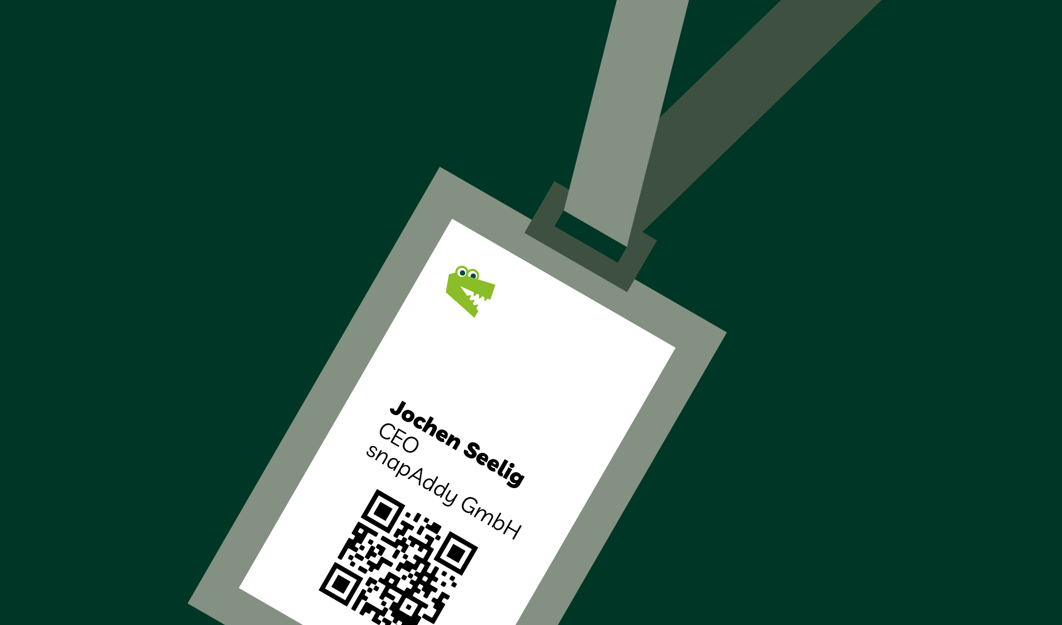 Trade show badge snapAddy