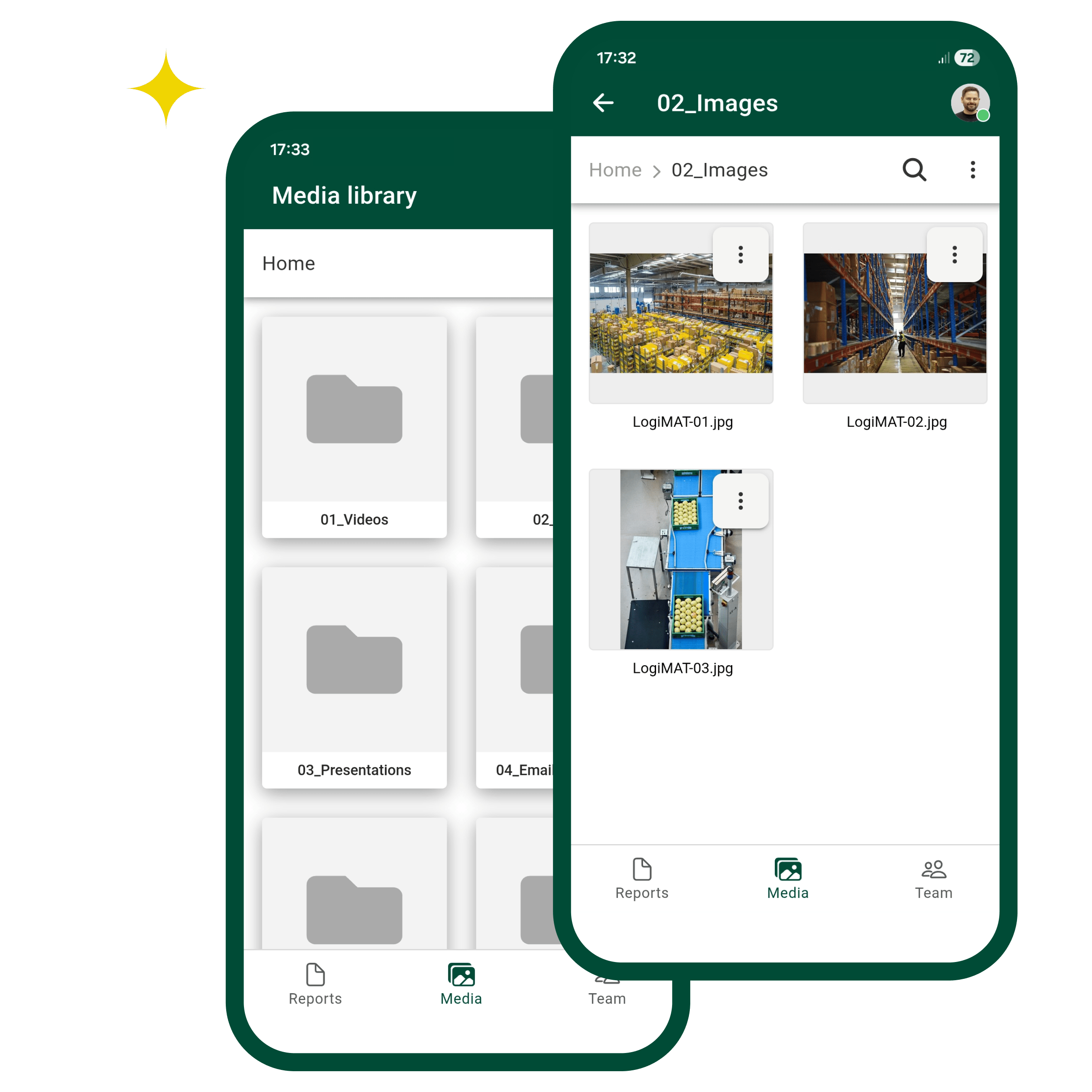 Present your solutions on the spot – directly from the media library in VisitReport.