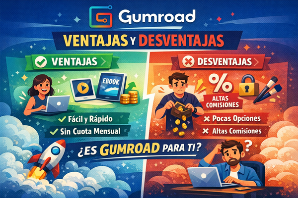 Gumroad: ventajas y desventajas para vender productos digitales