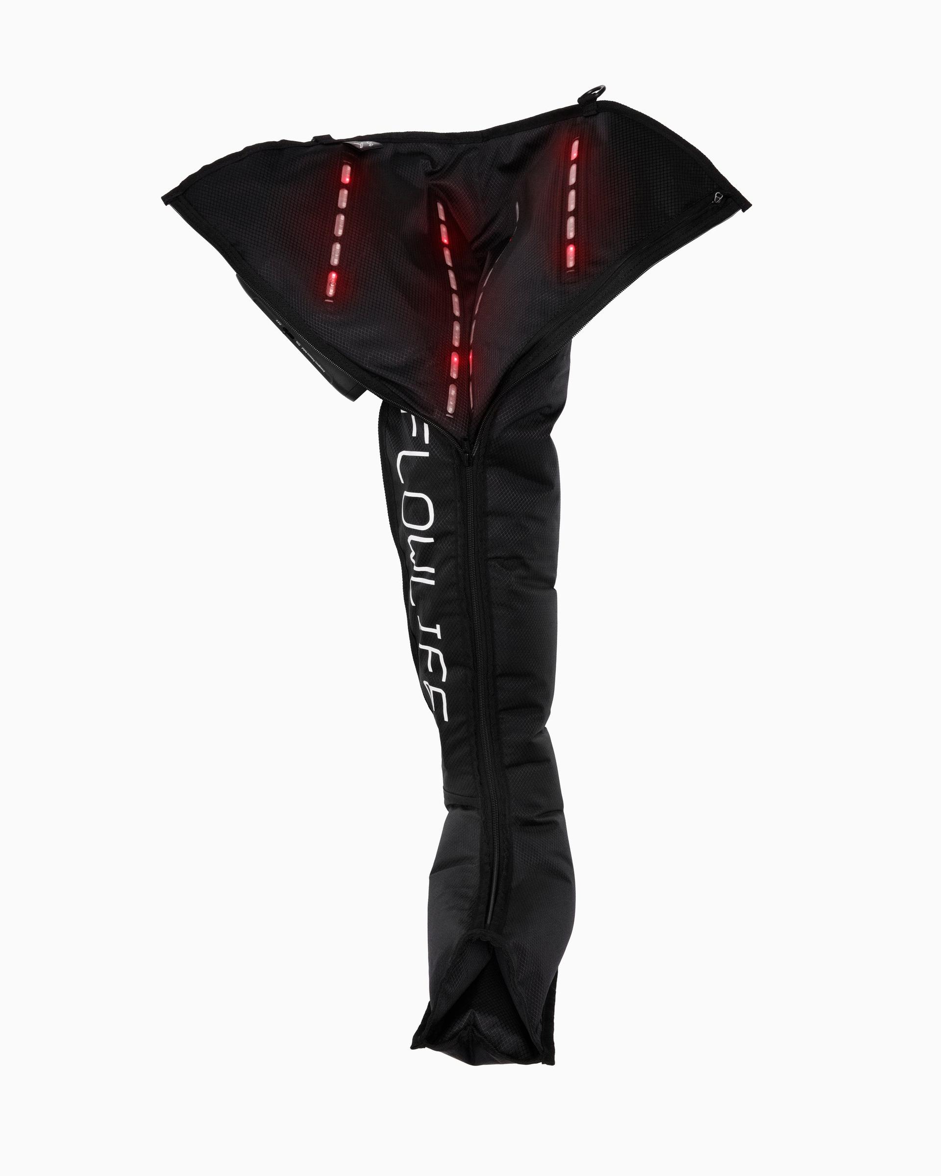 Opened Flowpression Boots Ultra Red Light with red light strips above the boot