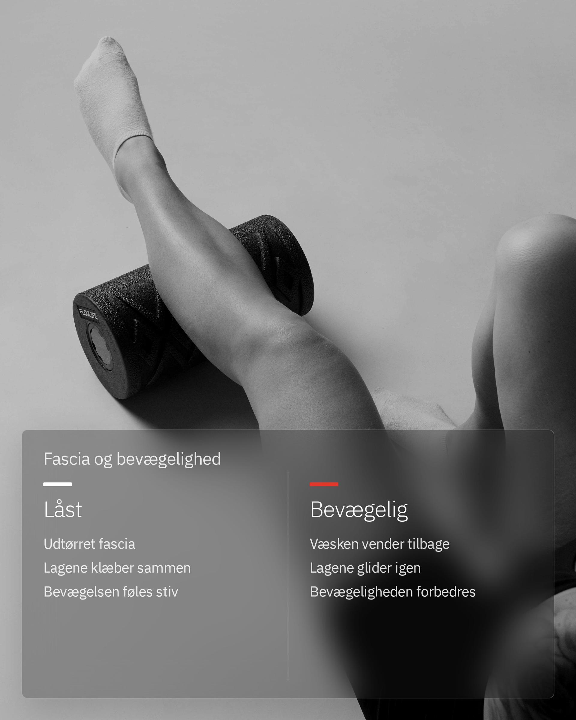Flowroller Pro, infografik: Fascia og bevægelighed