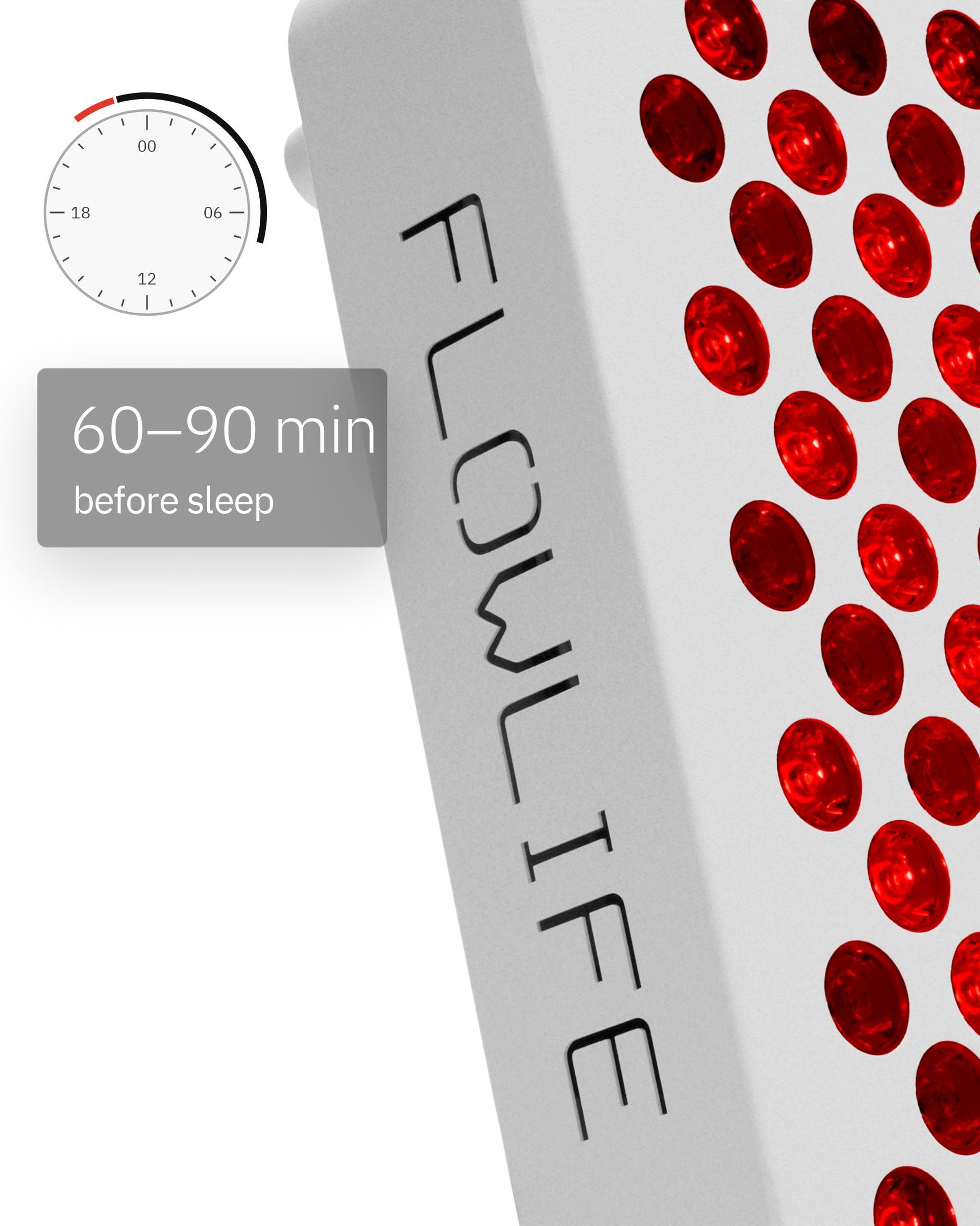 Flowlight Panel 300 Two Waves, with a 24-hour clock and 60 to 90 minutes before sleep