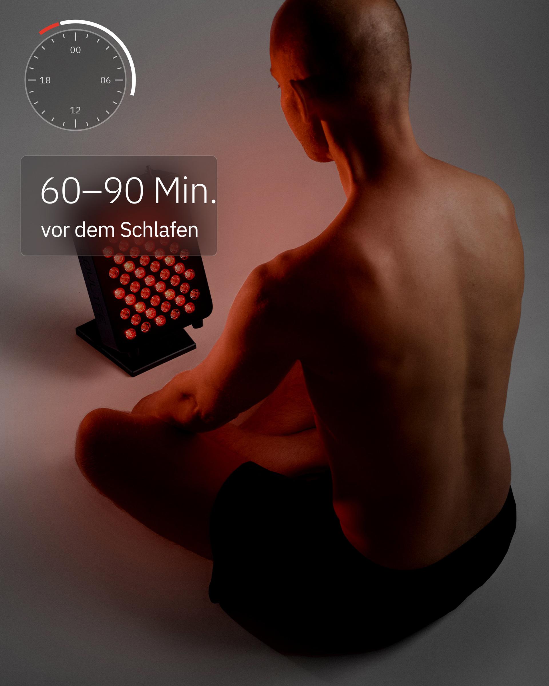 Flowlight Panel 300 Seven Waves, mit einer 24-Stunden-Uhr und 60 bis 90 Minuten vor dem Schlafen