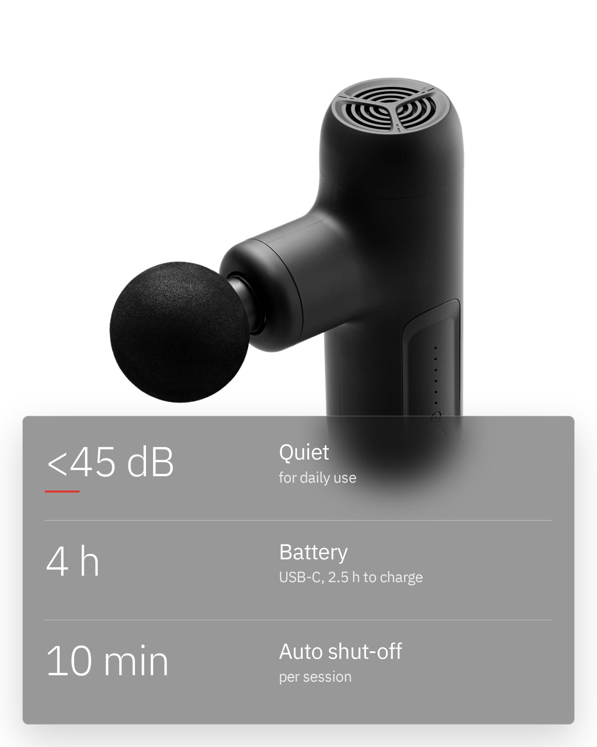 Flowgun Air, infographic: Light and quiet