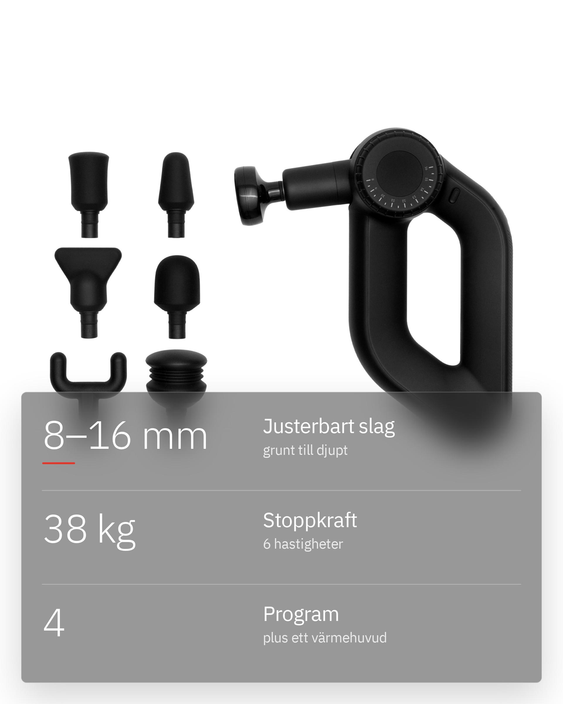 Flowgun Ultra, infografik: Justerbart slag