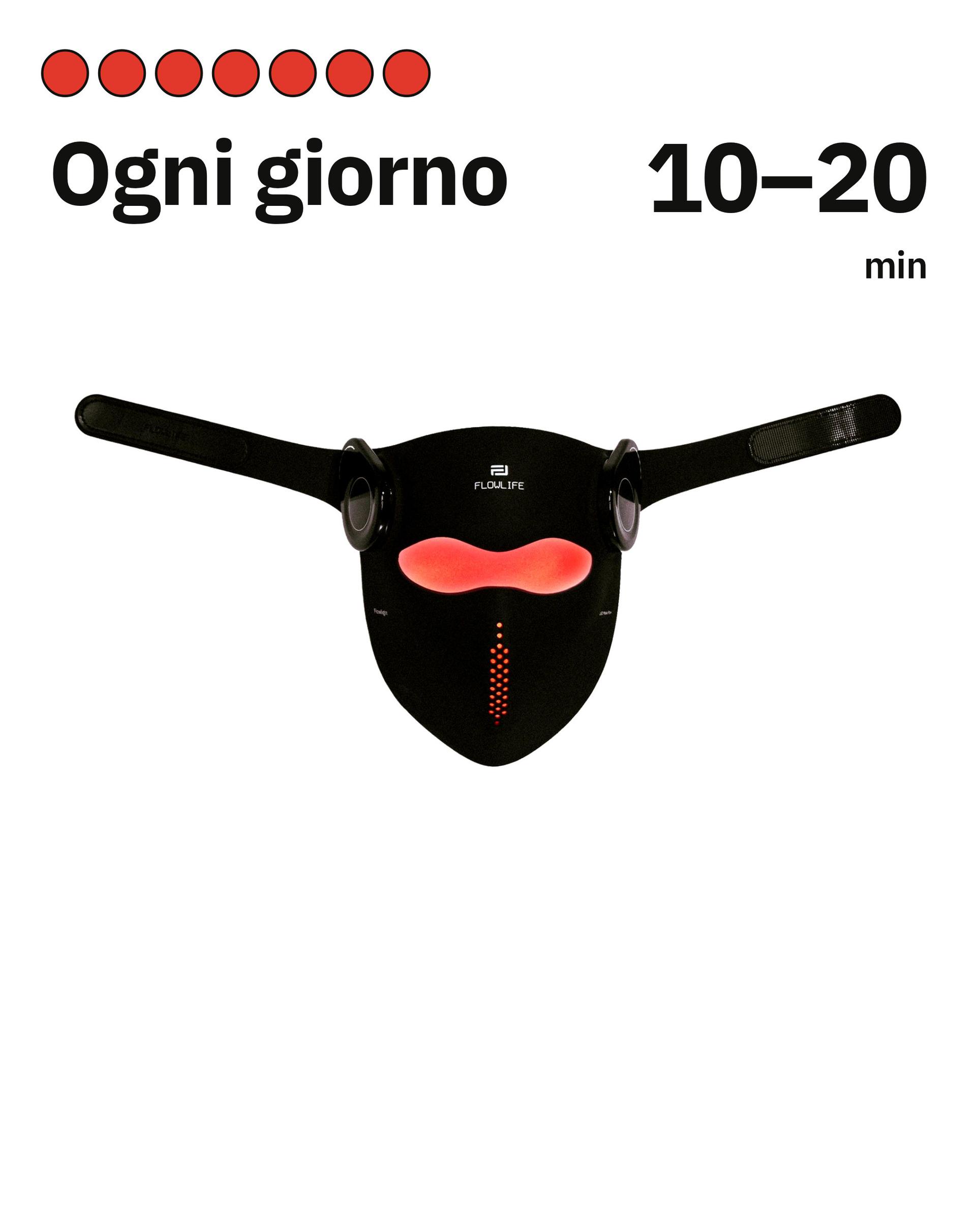 Flowlight LED Mask Pro+ Three Waves, con sessioni quotidiane di 10-20 minuti
