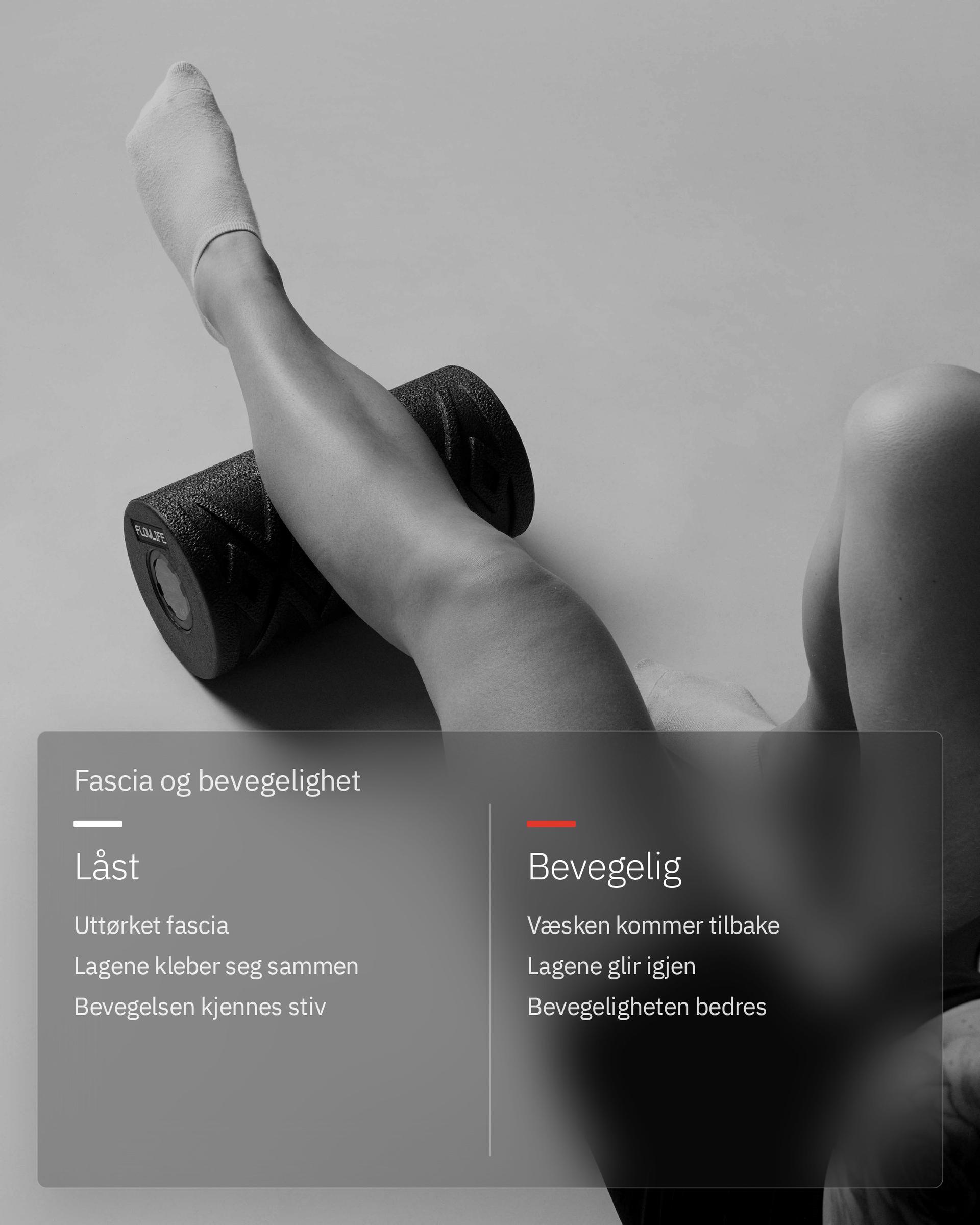 Flowroller Pro, infografikk: Fascia og bevegelighet