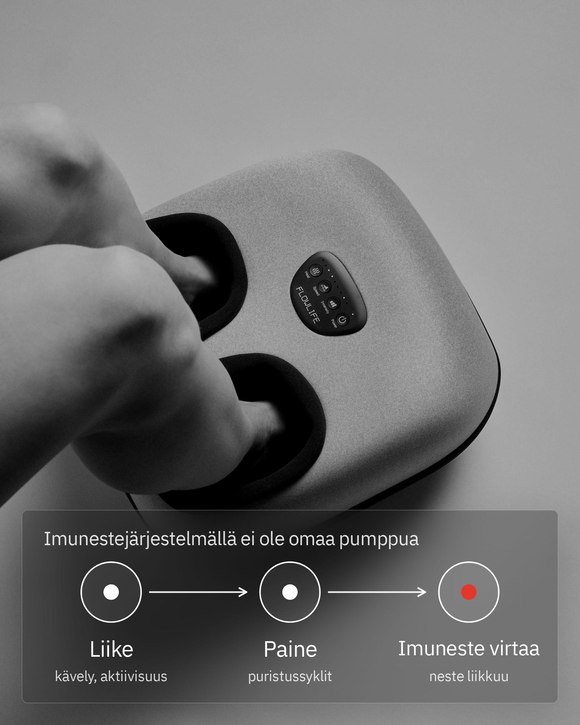 Flowfeet Heat, infografiikka: Imuneste ja kevyemmät jalat