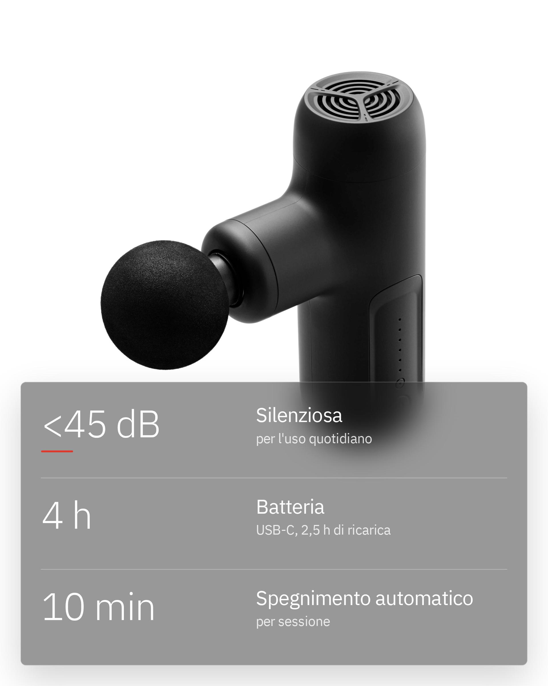 Flowgun Air, infografica: Leggera e silenziosa