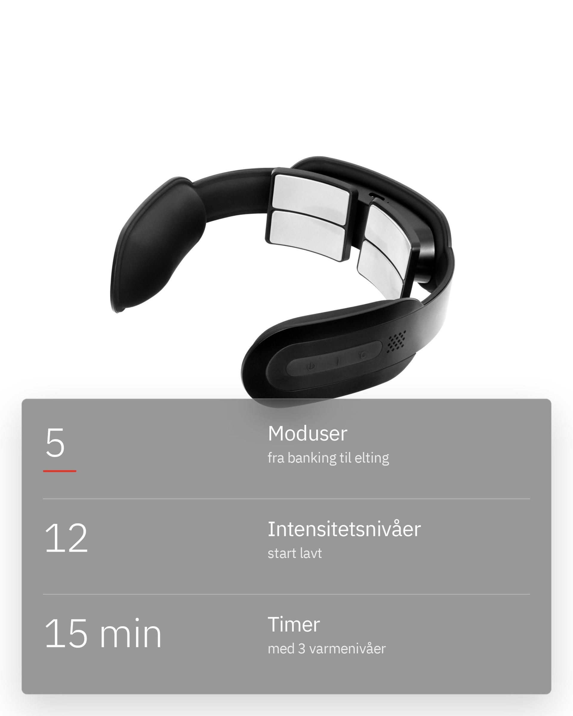 Flowtens Neck, infografikk: Fem moduser, mild varme