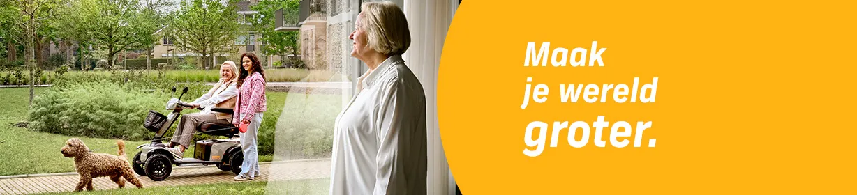 Banner met de tekst ''Maak je wereld groter''