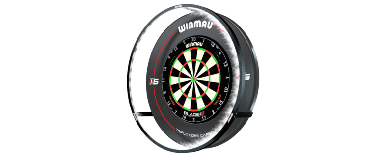 Winmau Plasma dartboard lighting provides bright, even light without shadows while playing.