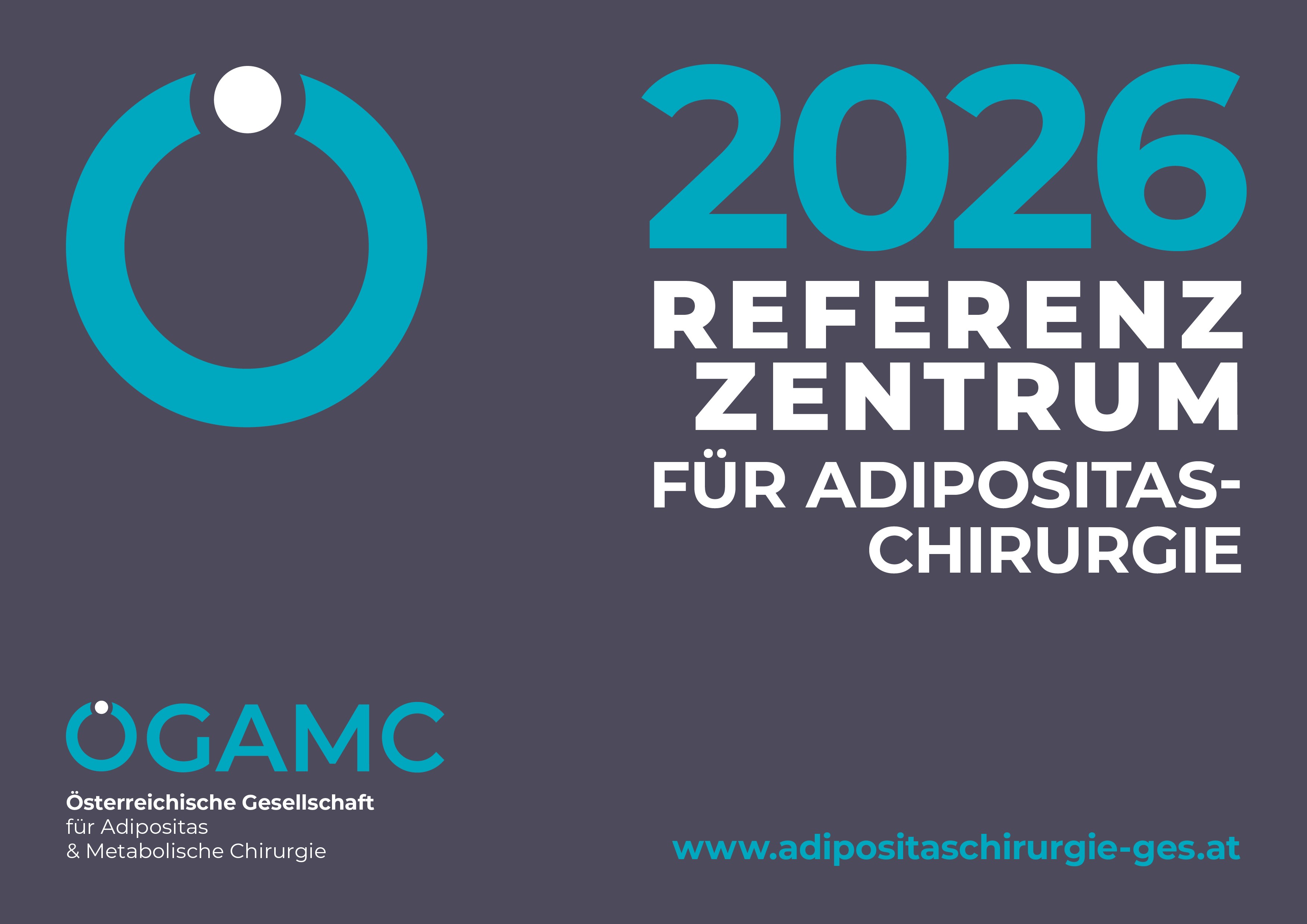 Plakette mit dem Text 2025 Referenz-Zentrum für Adipositas-Chirurgie, ÖGAMC