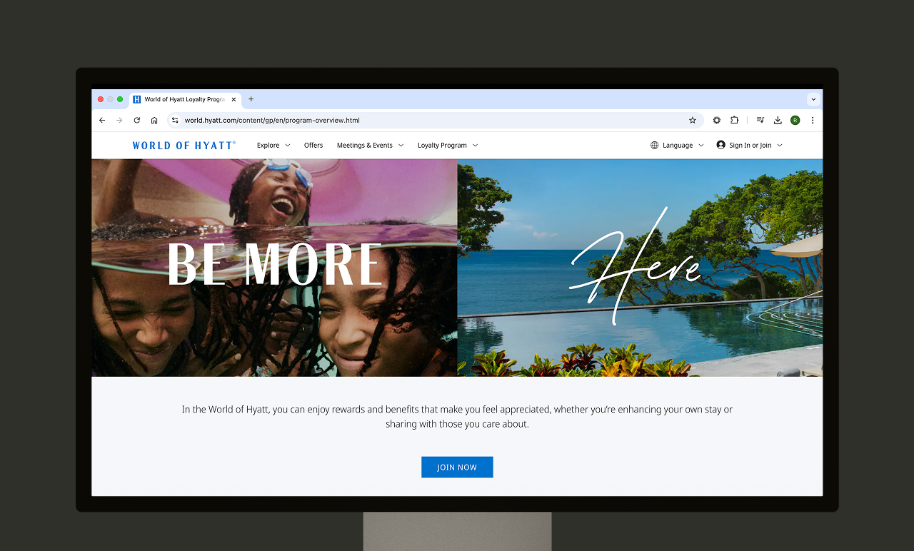 world of hyatt landing page