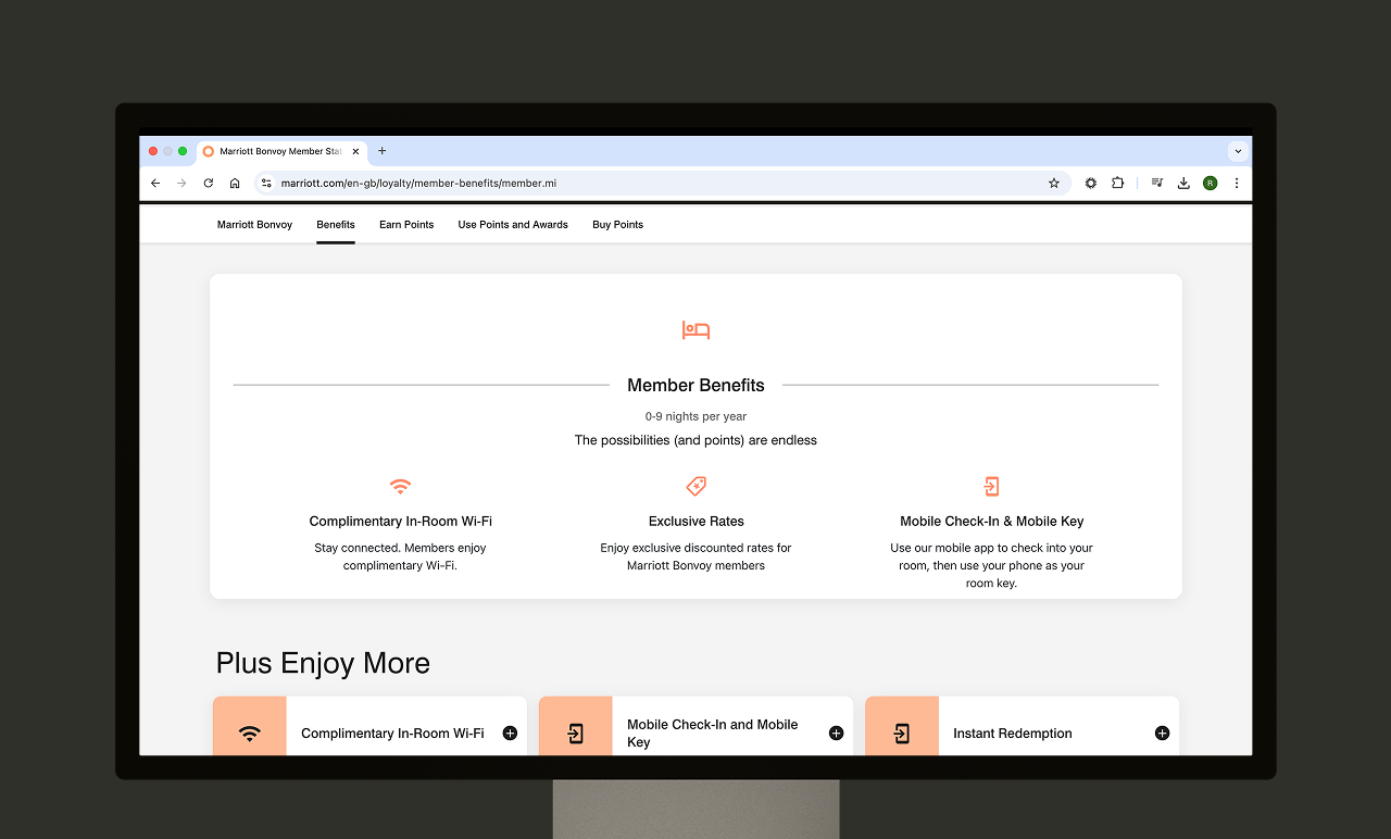 marriott bonvoy landing page