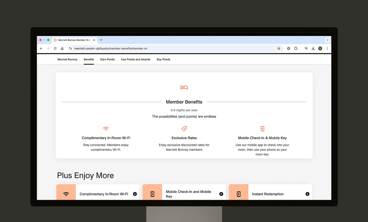 marriott bonvoy landing page
