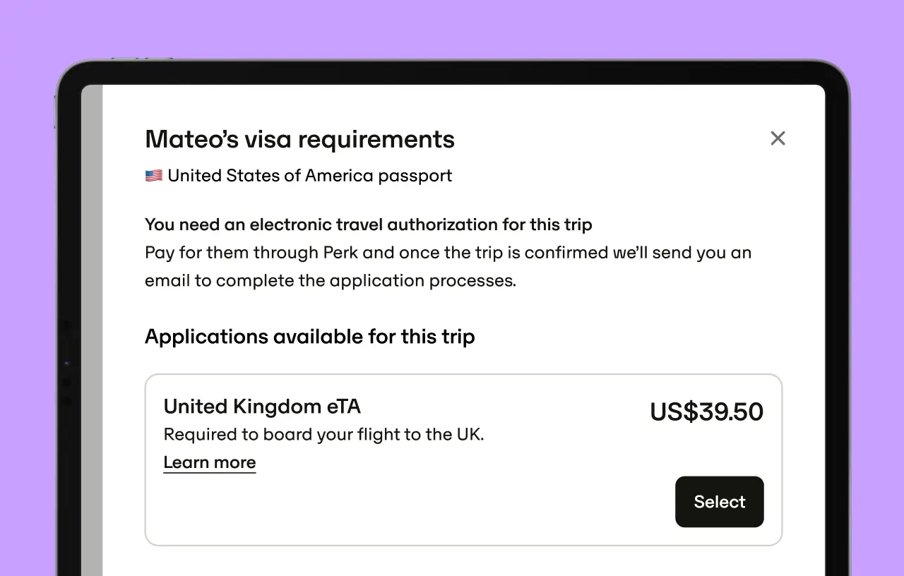 Apply for  travel authorizations in just a few clicks