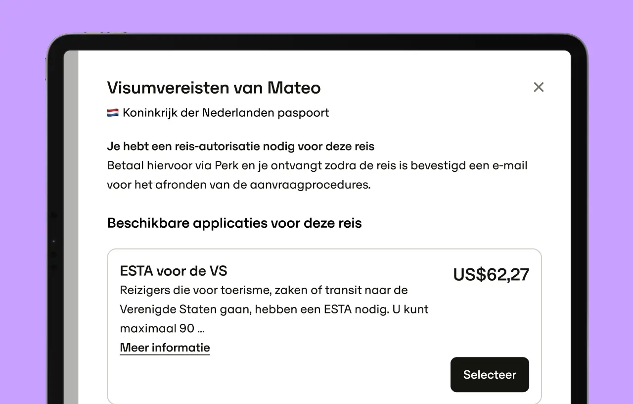 Koop visa of reistoestemmingen in slechts een paar klikken