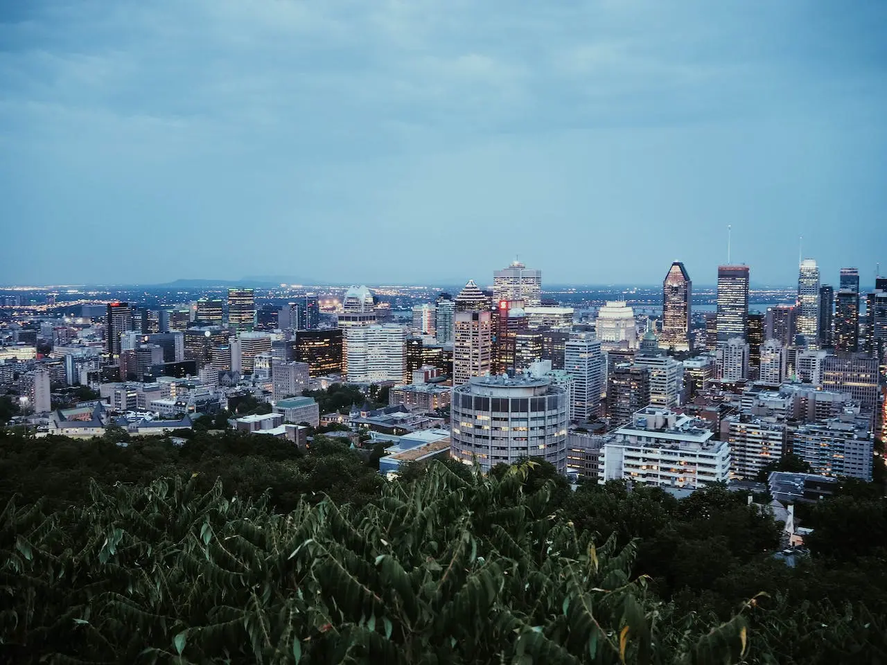 Skyline of Montreal City in Canada