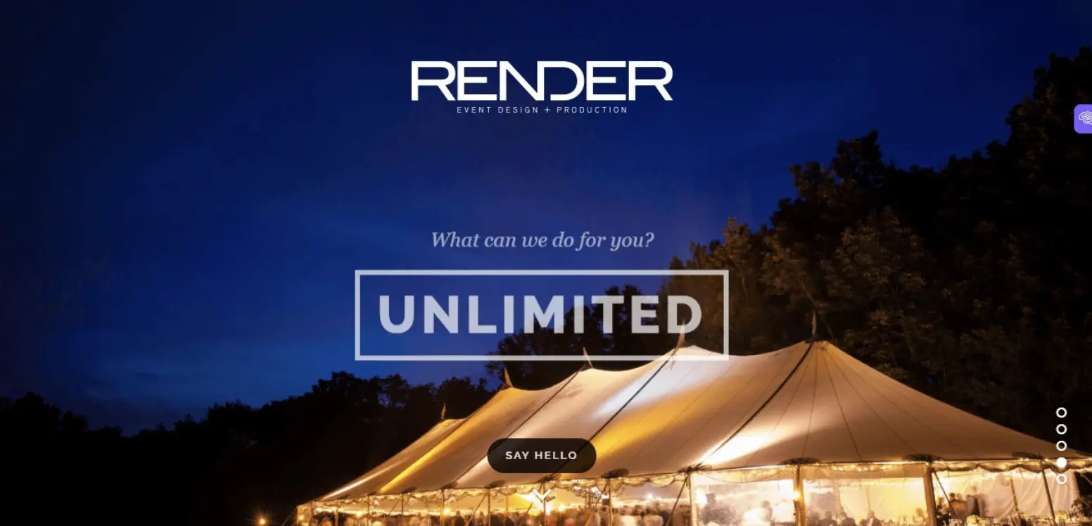 RENDER Event Design homepage