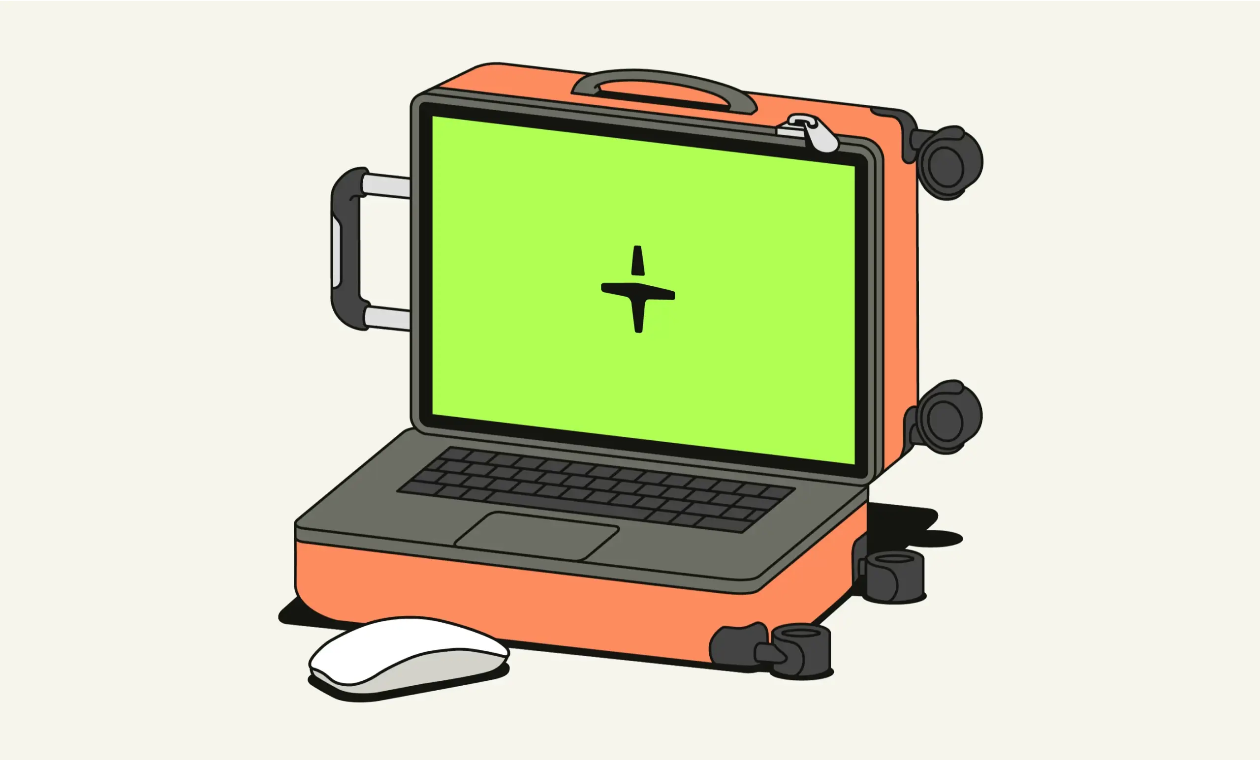Ilustration Luggage Laptop Tk