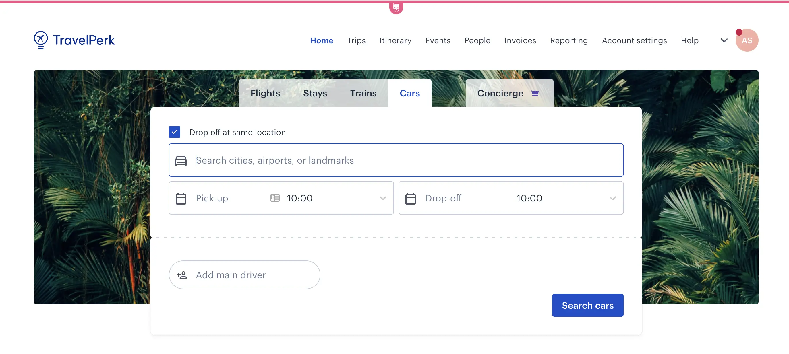 Perk Car Rental Search