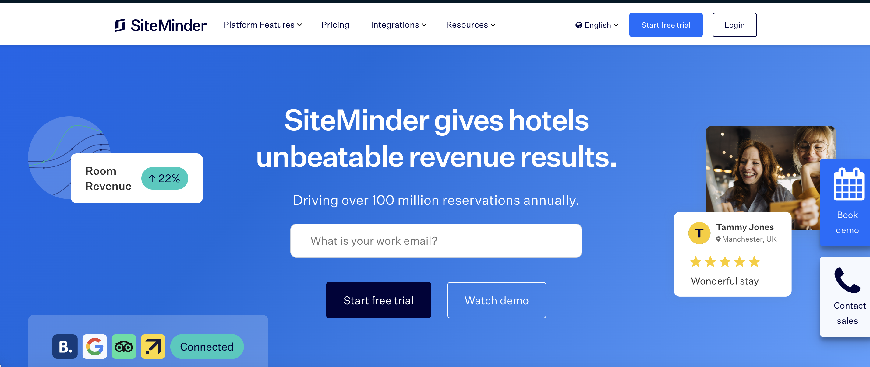 Siteminder homepage