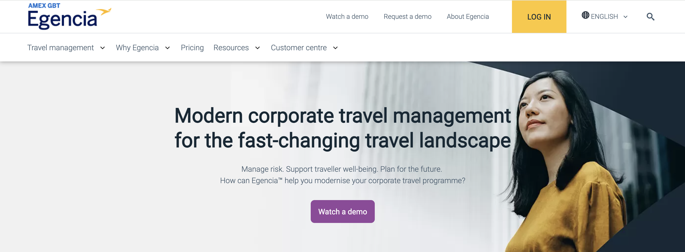 Egencia homepage