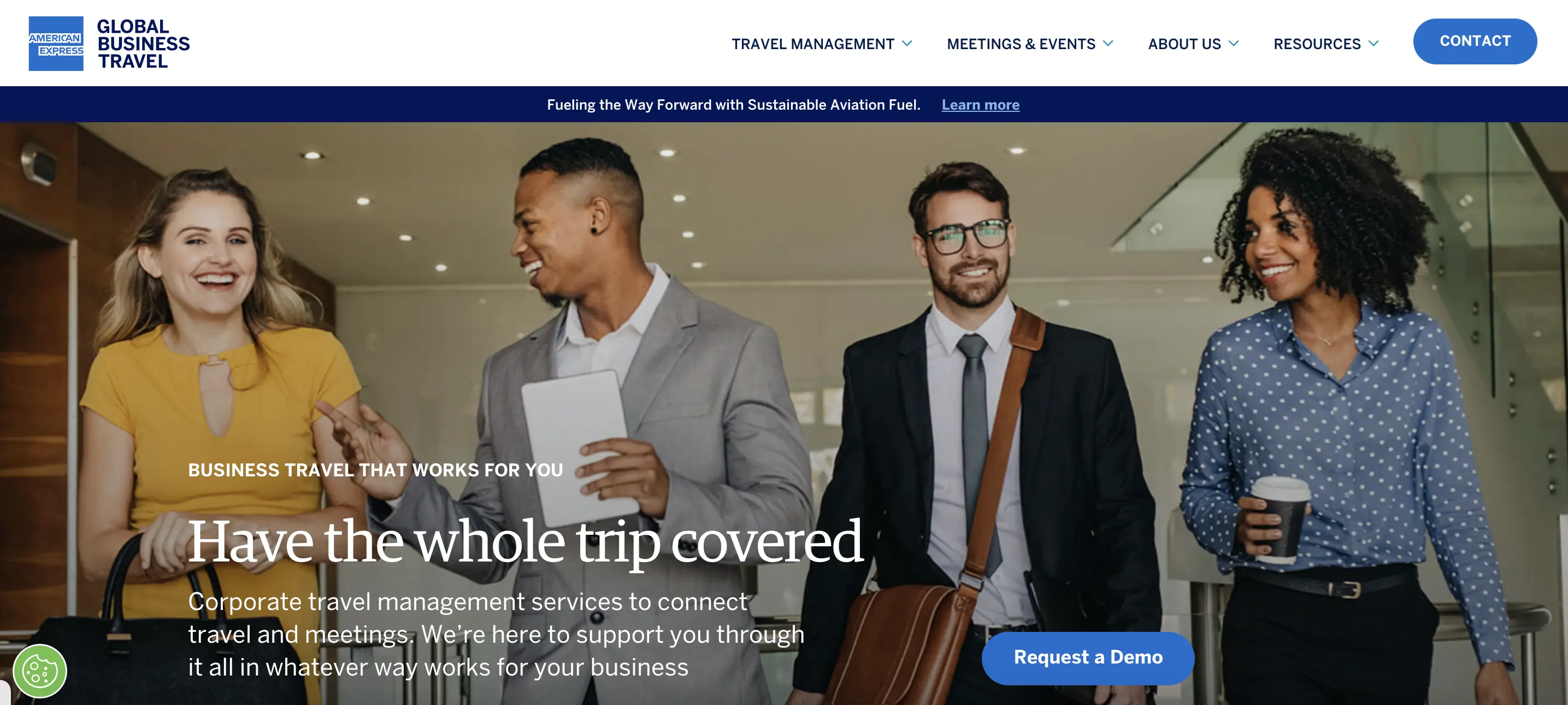 AMEX GBT homepage