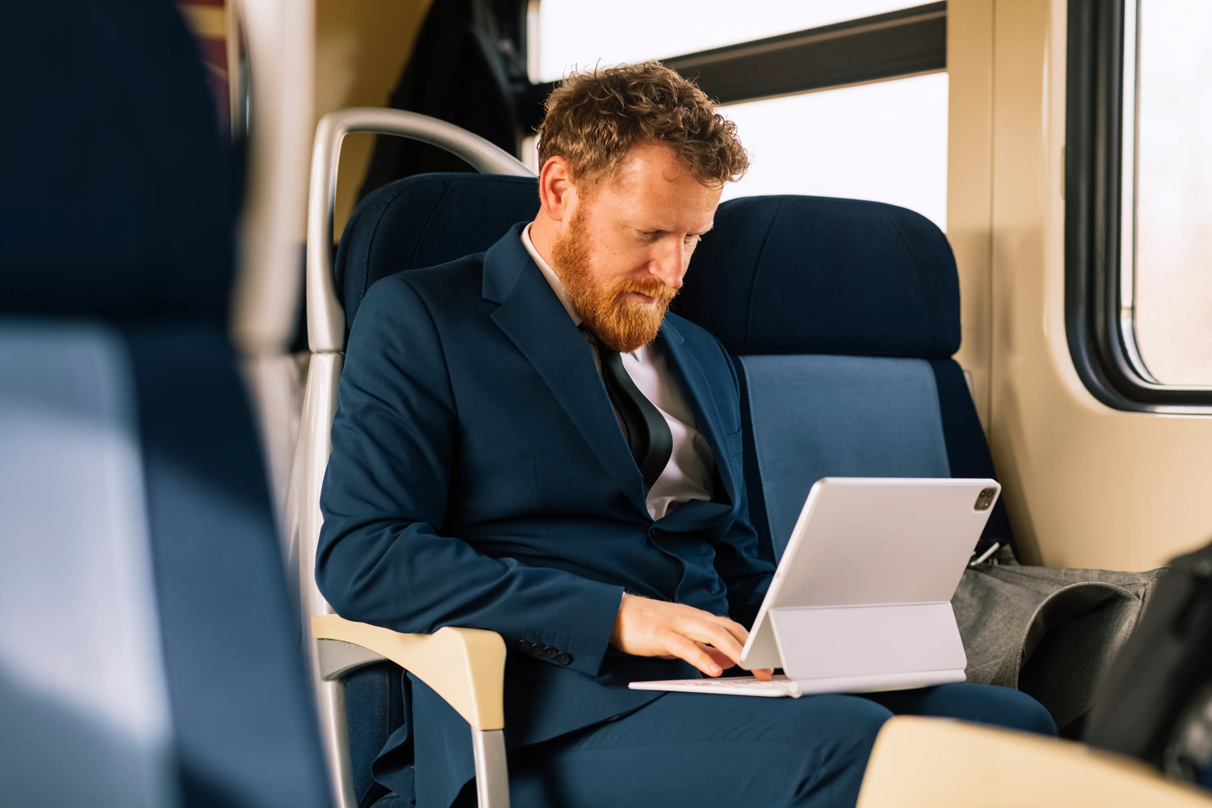 Businessman On Train