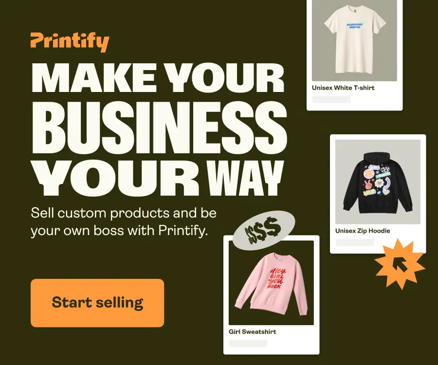 300x250px Printify Affiliate Banner Short V4a