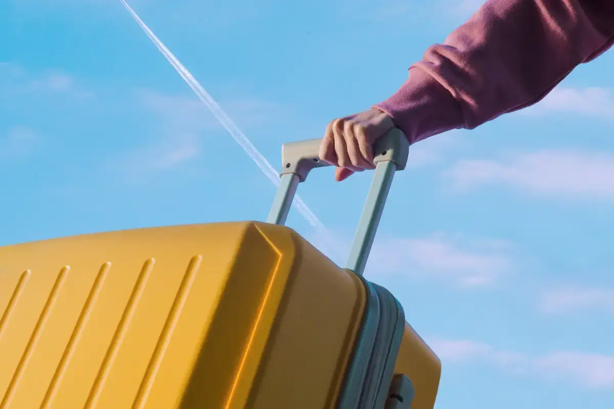 Person Holds A Suitcase