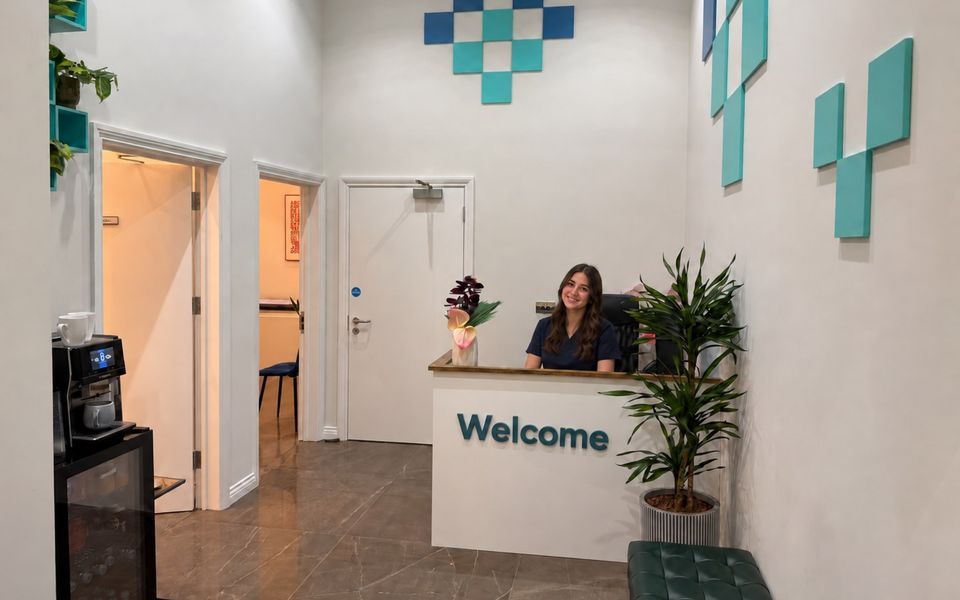 Reception at the LoveMyLife clinic, Westfield London