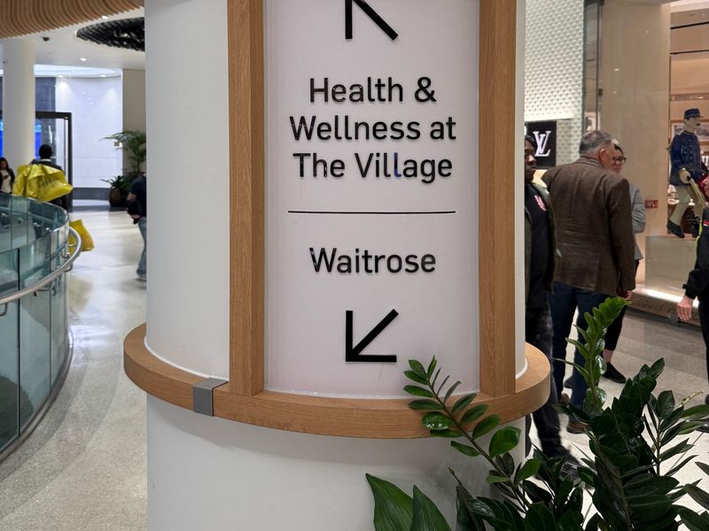 Health and Wellness at The Village wayfinding sign