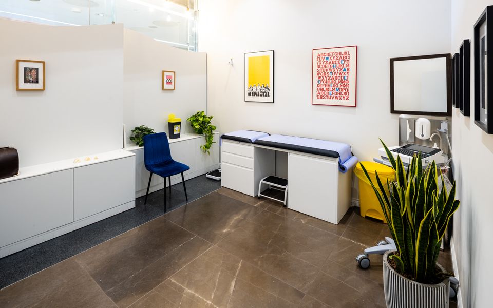 The larger consulting room at the LoveMyLife clinic, Westfield London