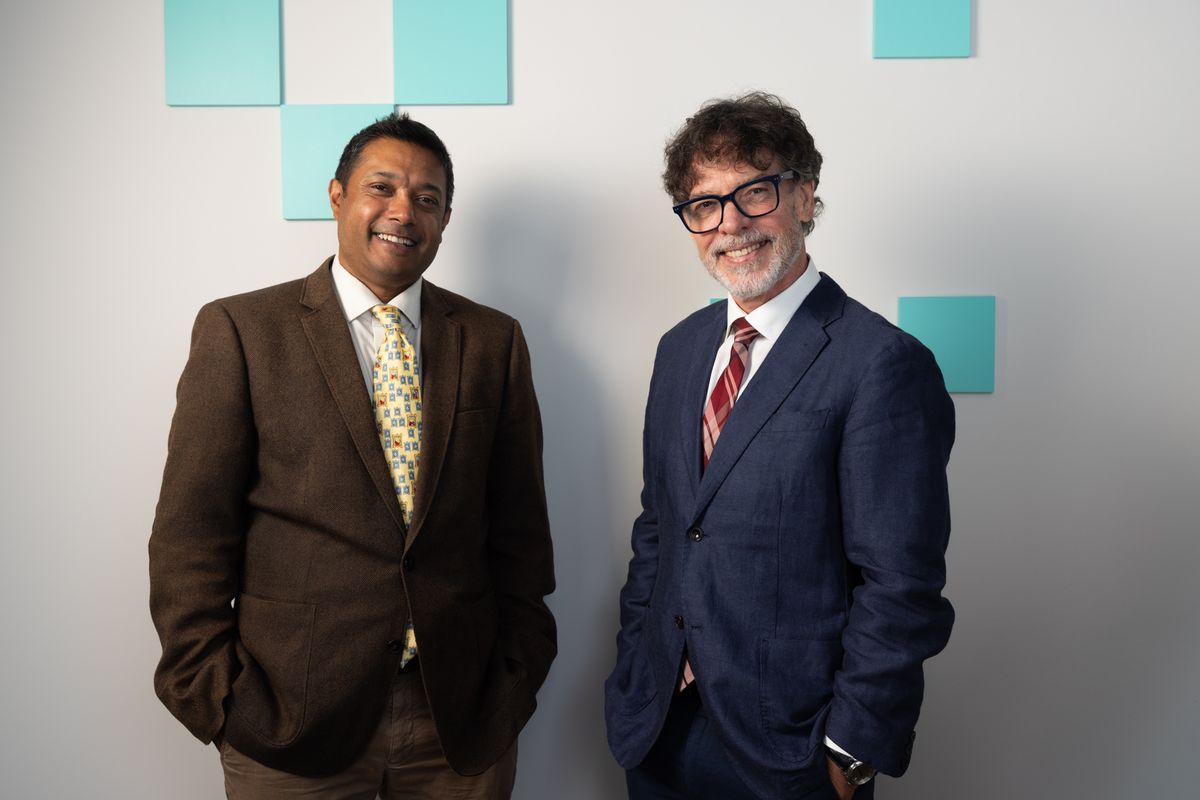 Dr Seth Rankin with one of our doctors at the LoveMyLife brand wall, Westfield London