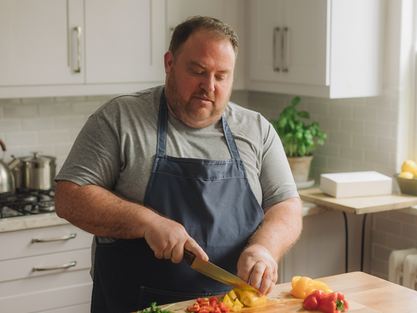 Man preparing a simple meal at home.