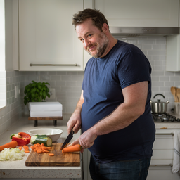 Adult cooking a simple dinner in a home kitchen.