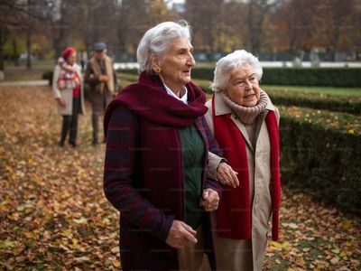Two women friends walking together