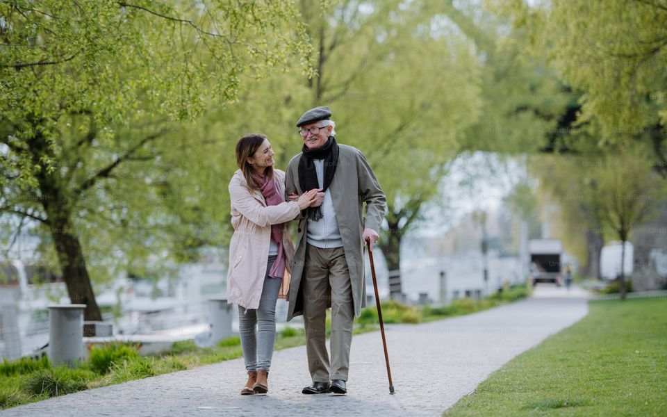 PLACEHOLDER: Man in his 50s, calm outdoor walking shot