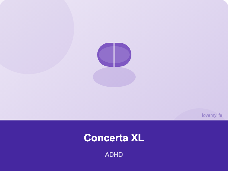 Concerta XL  (Methylphenidate prolonged-release 18mg–108mg) - ADHD - LoveMyLife