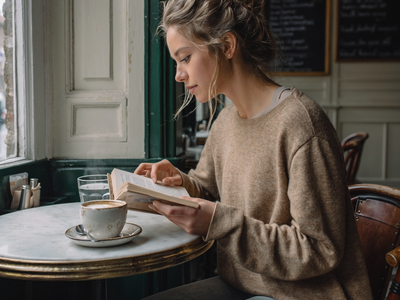 Woman in her twenties or thirties at home in natural daylight.