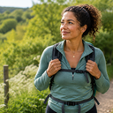 A woman outdoors