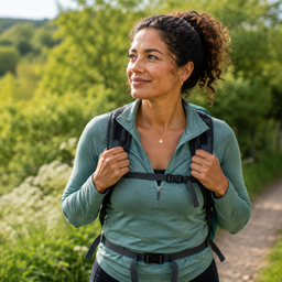 A woman outdoors