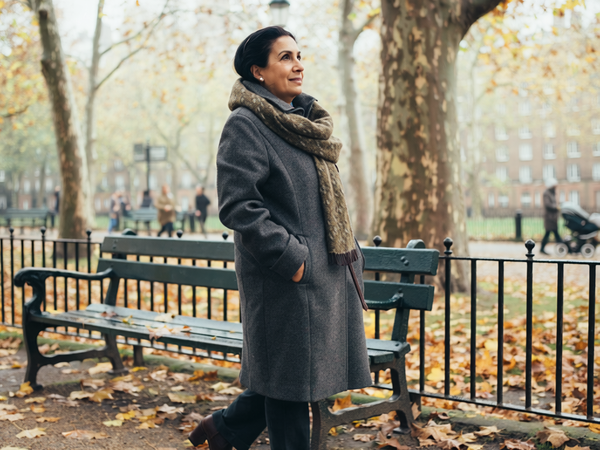 Woman in autumn, outdoors.