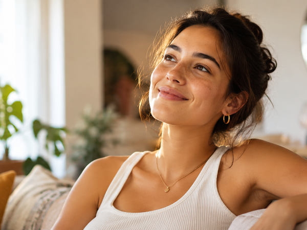 A woman relaxing at home