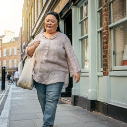Adult out and about in London.